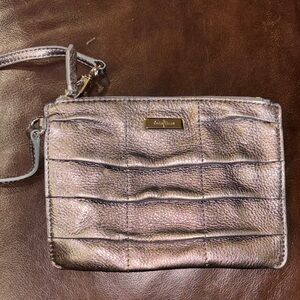 Cole Haan Shimmering Silver Wristlet